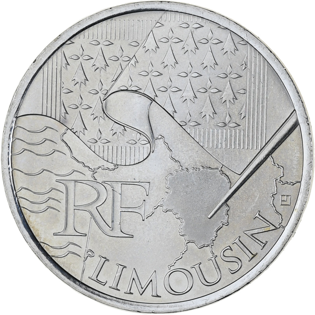 France, 10 Euro, Euros des régions, 2010, Paris, Limousin, SPL, Argent, KM:1660