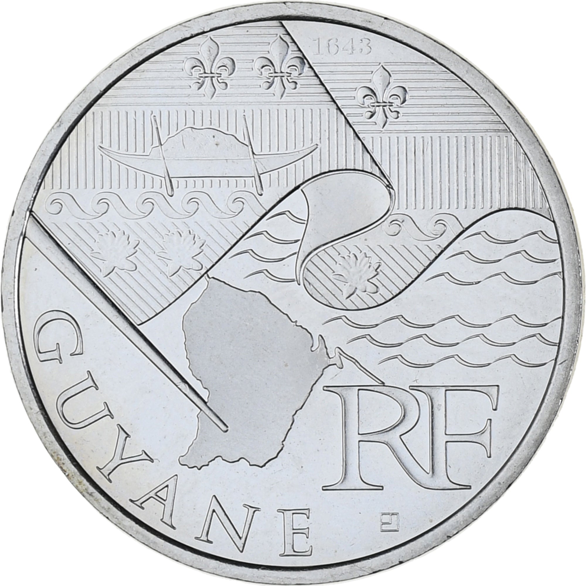 Frankreich, 10 Euro, Euros des régions, 2010, Paris, Guyane, UNZ, Silber