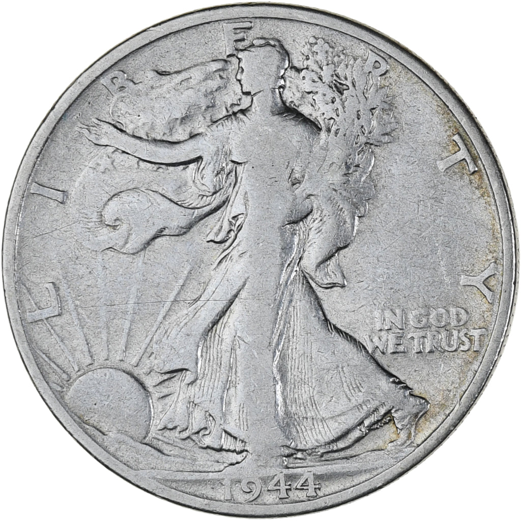 Coin, United States, Walking Liberty Half Dollar, Half Dollar, 1944, U.S. Mint