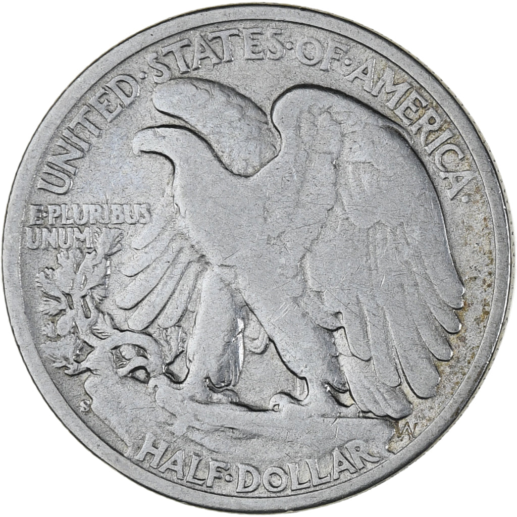 Coin, United States, Walking Liberty Half Dollar, Half Dollar, 1944, U.S. Mint