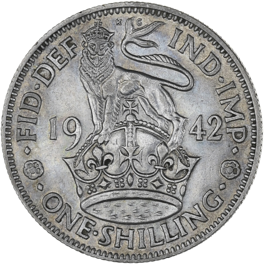 Great Britain, George VI, Shilling, 1942, EF(40-45), Silver, KM:853