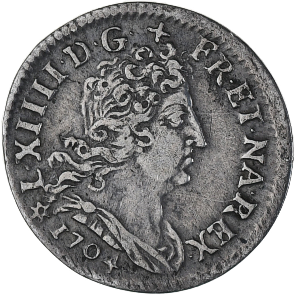 Münze, Frankreich, Louis XIV, 5 Sols aux insignes, 5 Sols, 1/16 ECU, 1704