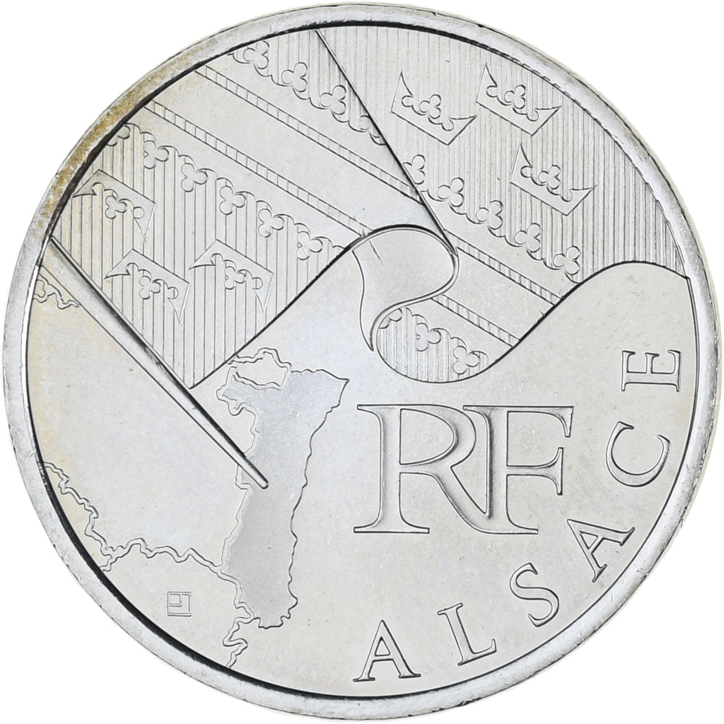 France, 10 Euro, Euros des régions, 2010, Paris, Alsace, MS(63), Silver