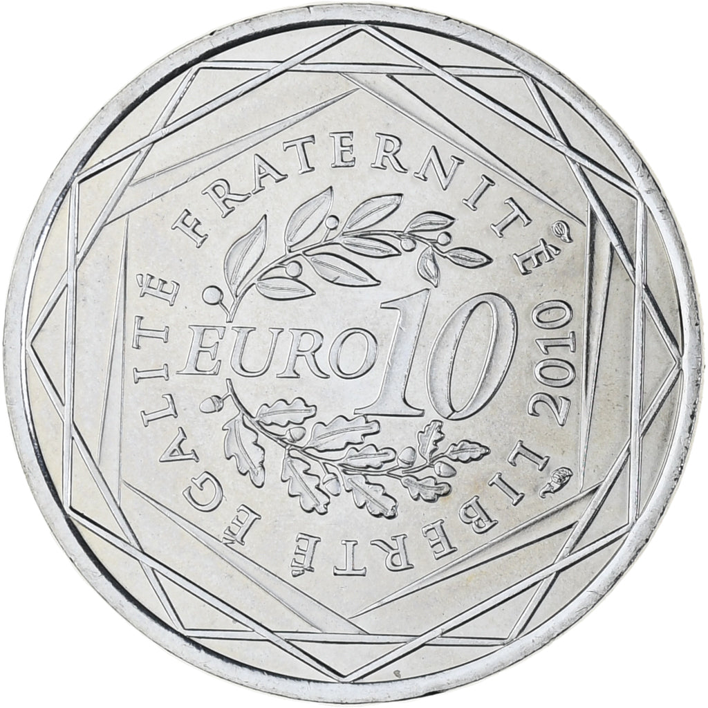 France, 10 Euro, Euros des régions, 2010, Paris, Centre, MS(63), Silver