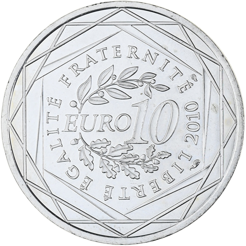 France, 10 Euro, Euros des régions, 2010, Paris, Lorraine, MS(63), Silver