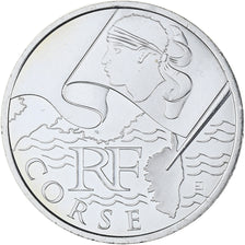France, 10 Euro, Euros des régions, 2010, Paris, Corse, SPL, Argent, KM:1658