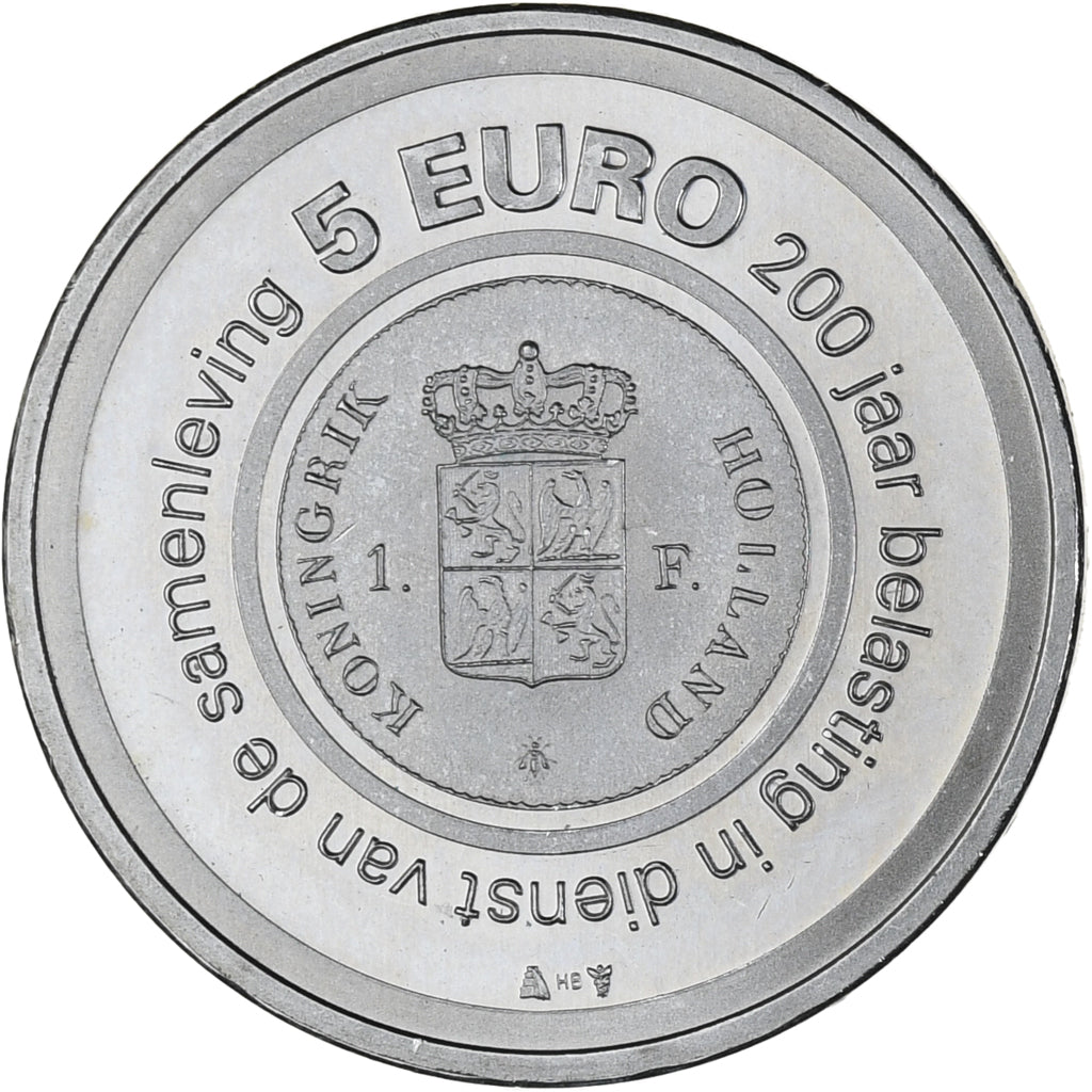 Pays-Bas, Beatrix, 5 Euro, 2006, Belastingsdienst Anniversary, SUP+, Argent