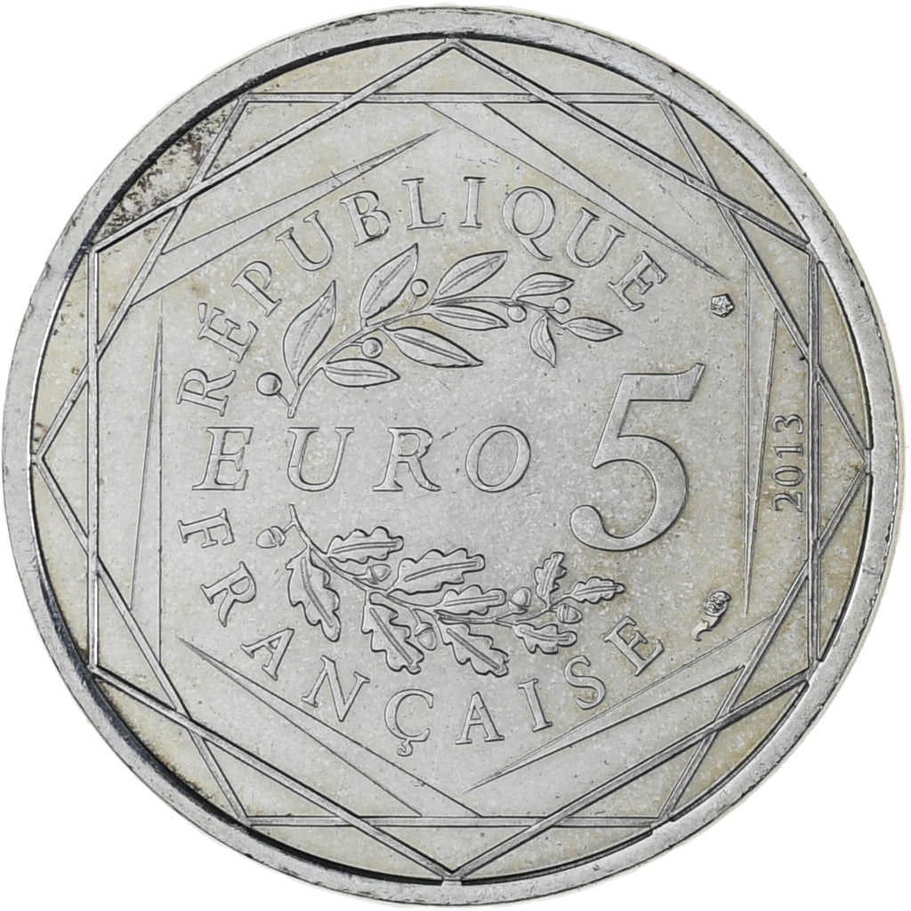 Francia, 5 Euro, Fraternité, 2013, EBC+, Plata