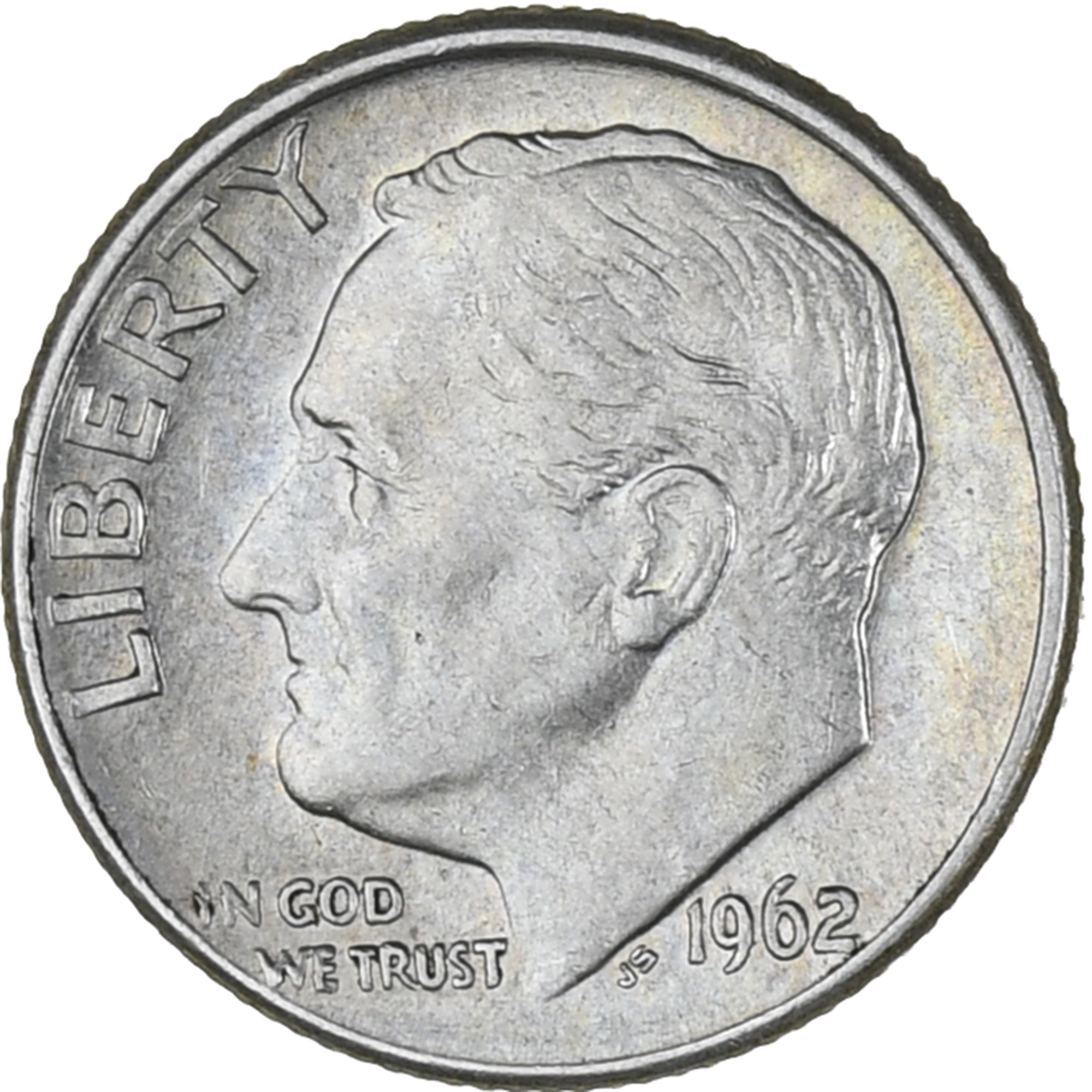 Estados Unidos da América, Roosevelt Dime, Dime, 1962, Denver, MS(63), Prata