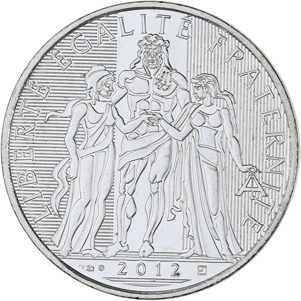 France, 10 Euro, 2012, Paris, MS(60-62), Silver, KM:2073