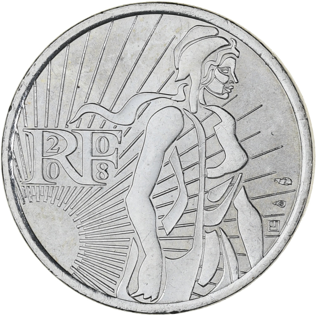 Frankrijk, 5 Euro, Semeuse, 2008, UNC-, Zilver, KM:1534