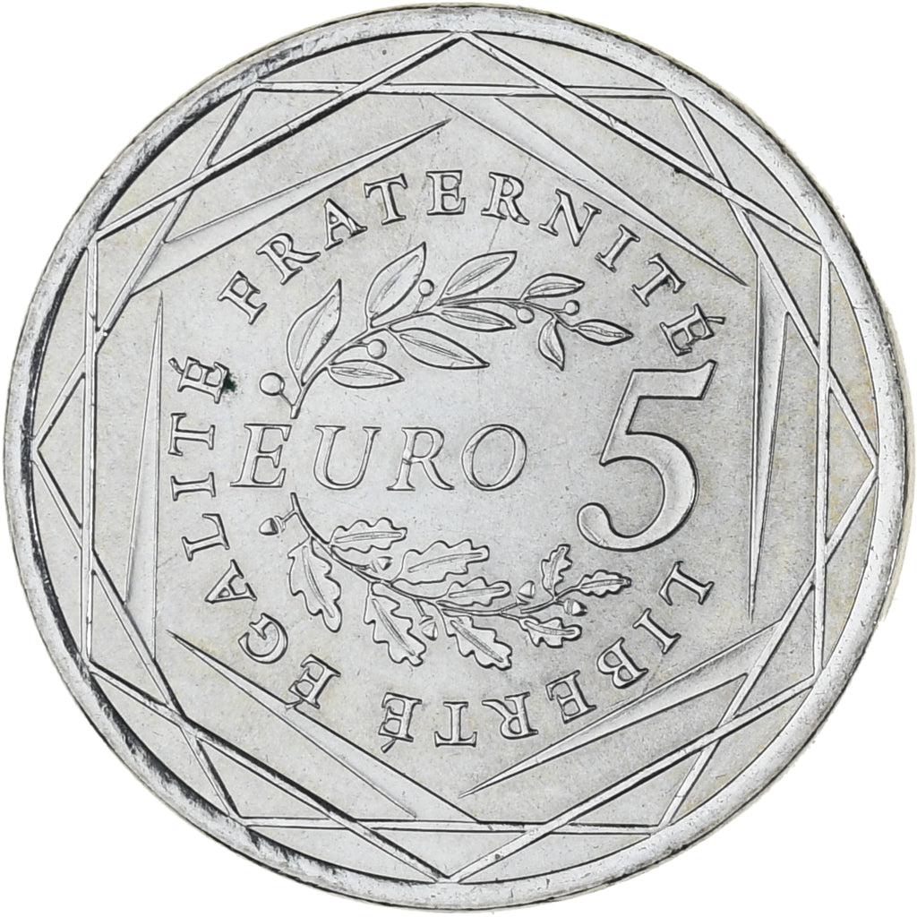 Frankrijk, 5 Euro, Semeuse, 2008, UNC-, Zilver, KM:1534