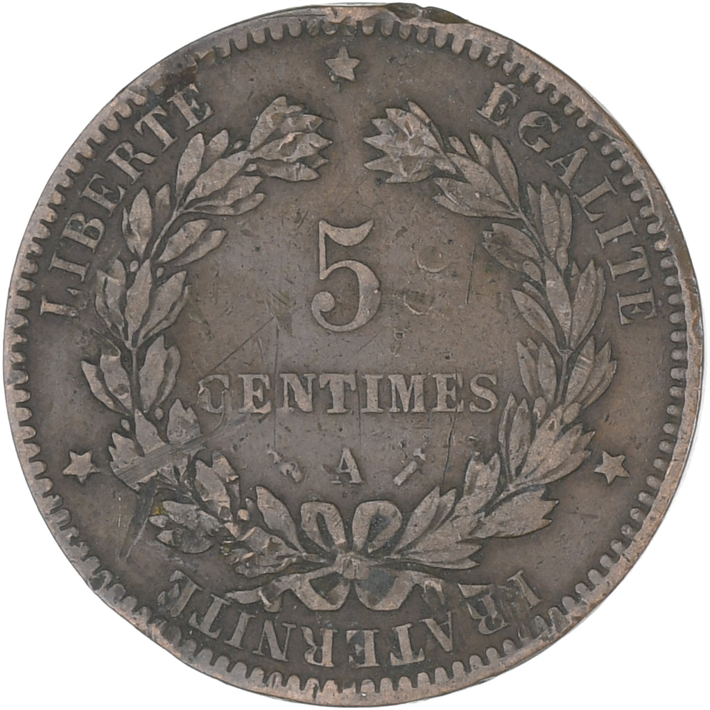 France, Cérès, 5 Centimes, 1894, Paris, VF(20-25), Bronze, KM:821.1