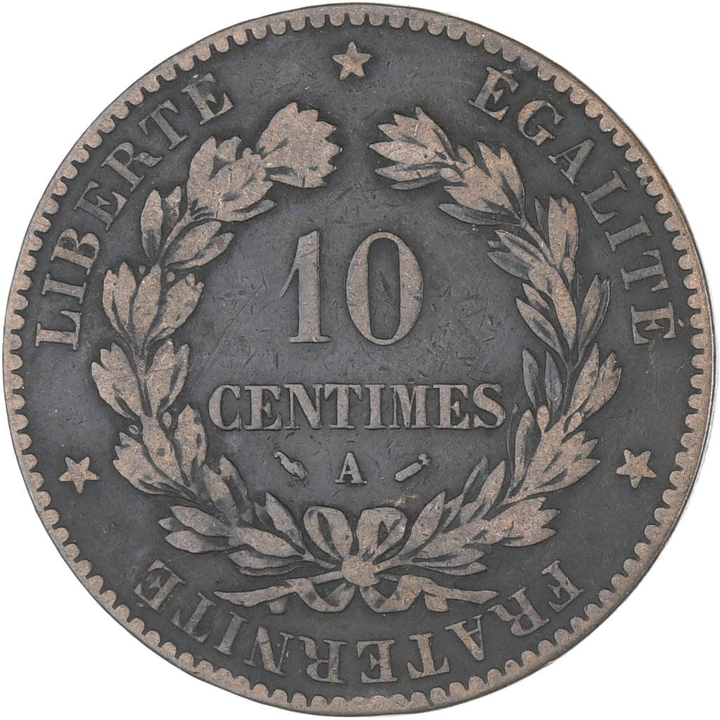 Coin, France, Cérès, 10 Centimes, 1880, Paris, VF(30-35), Bronze, KM:815.1