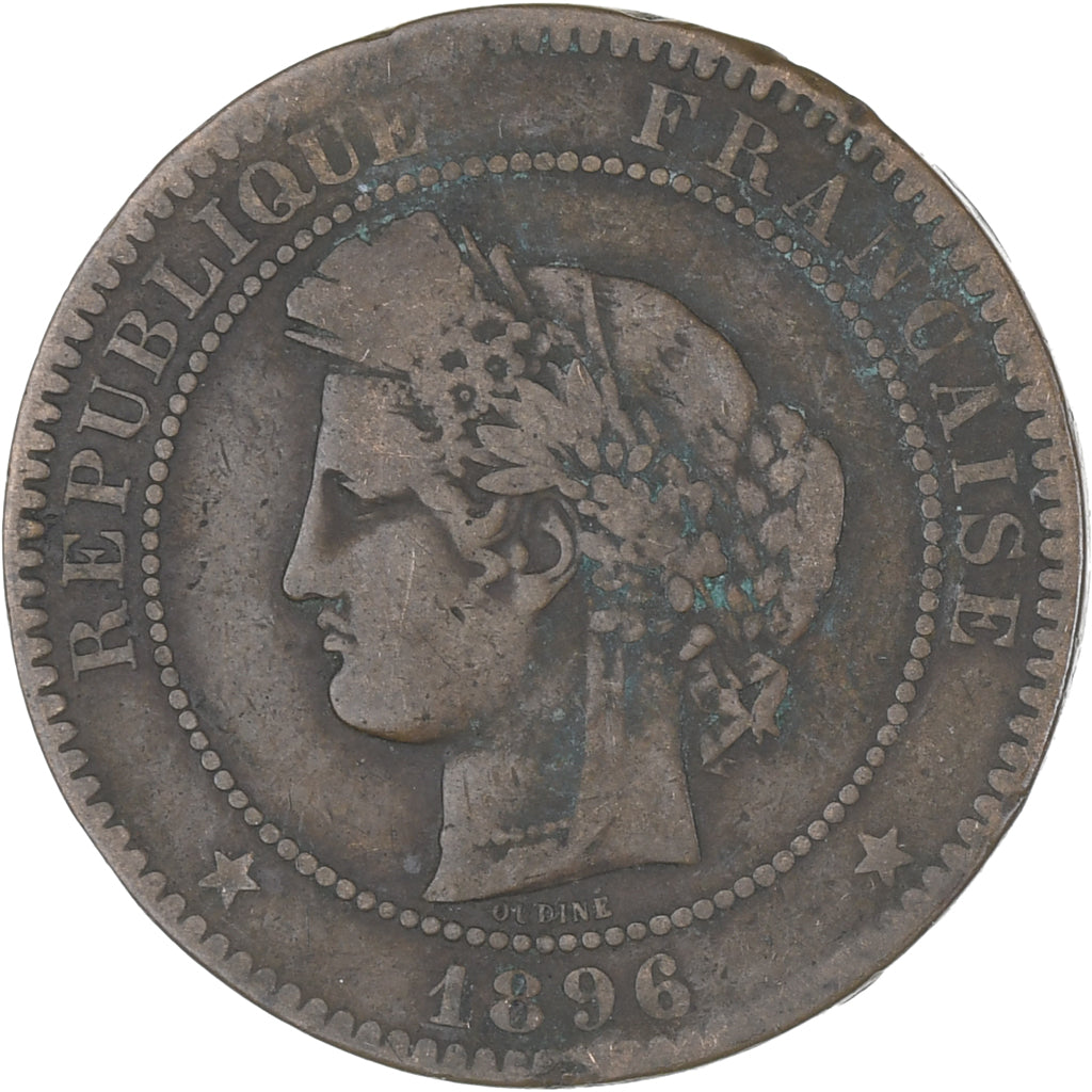 Münze, Frankreich, Cérès, 10 Centimes, 1896, Paris, SS, Bronze, KM:815.1