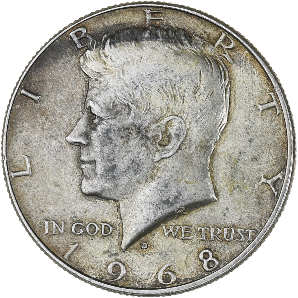 Coin, United States, Kennedy Half Dollar, Half Dollar, 1968, U.S. Mint, Denver