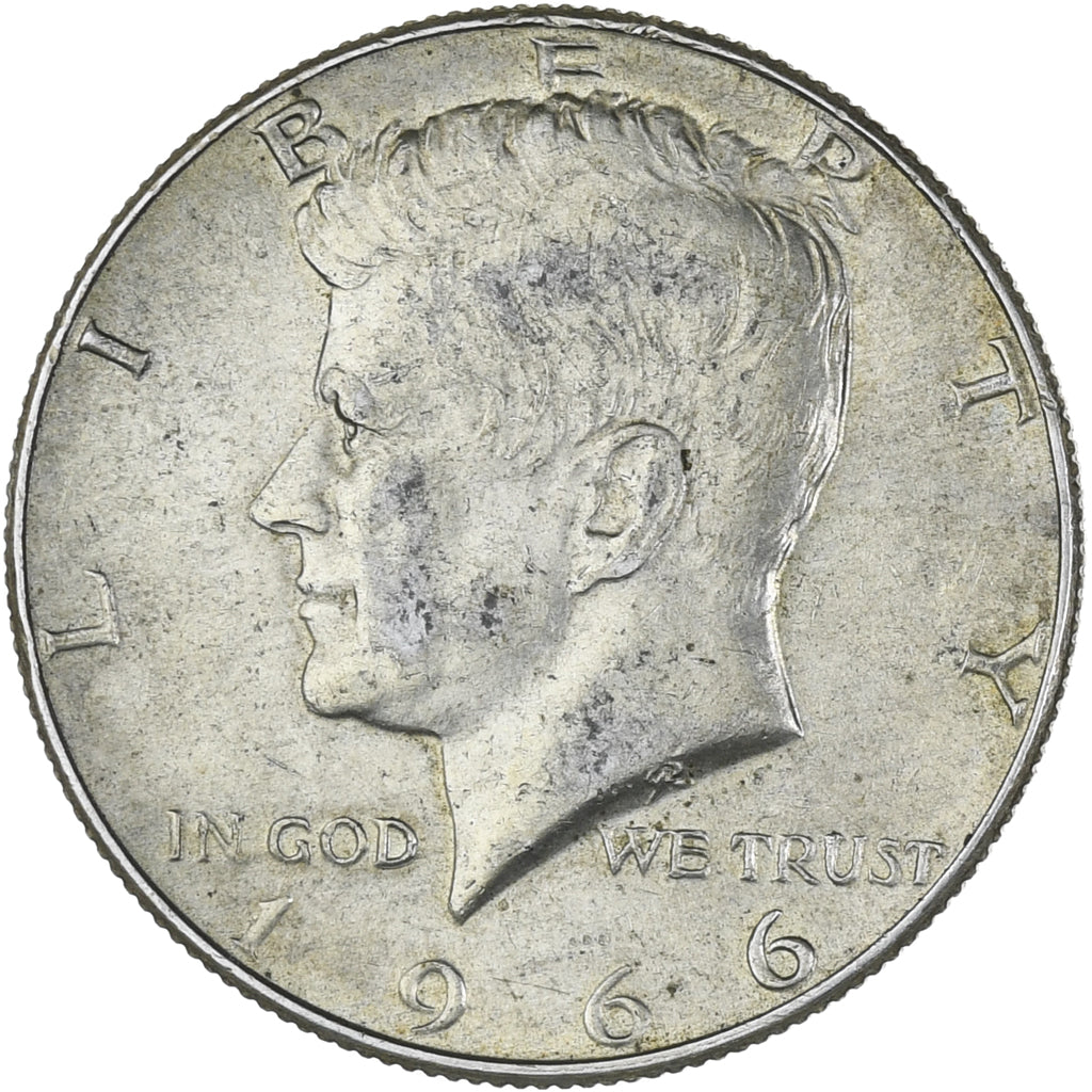 Coin, United States, Kennedy Half Dollar, Half Dollar, 1966, U.S. Mint