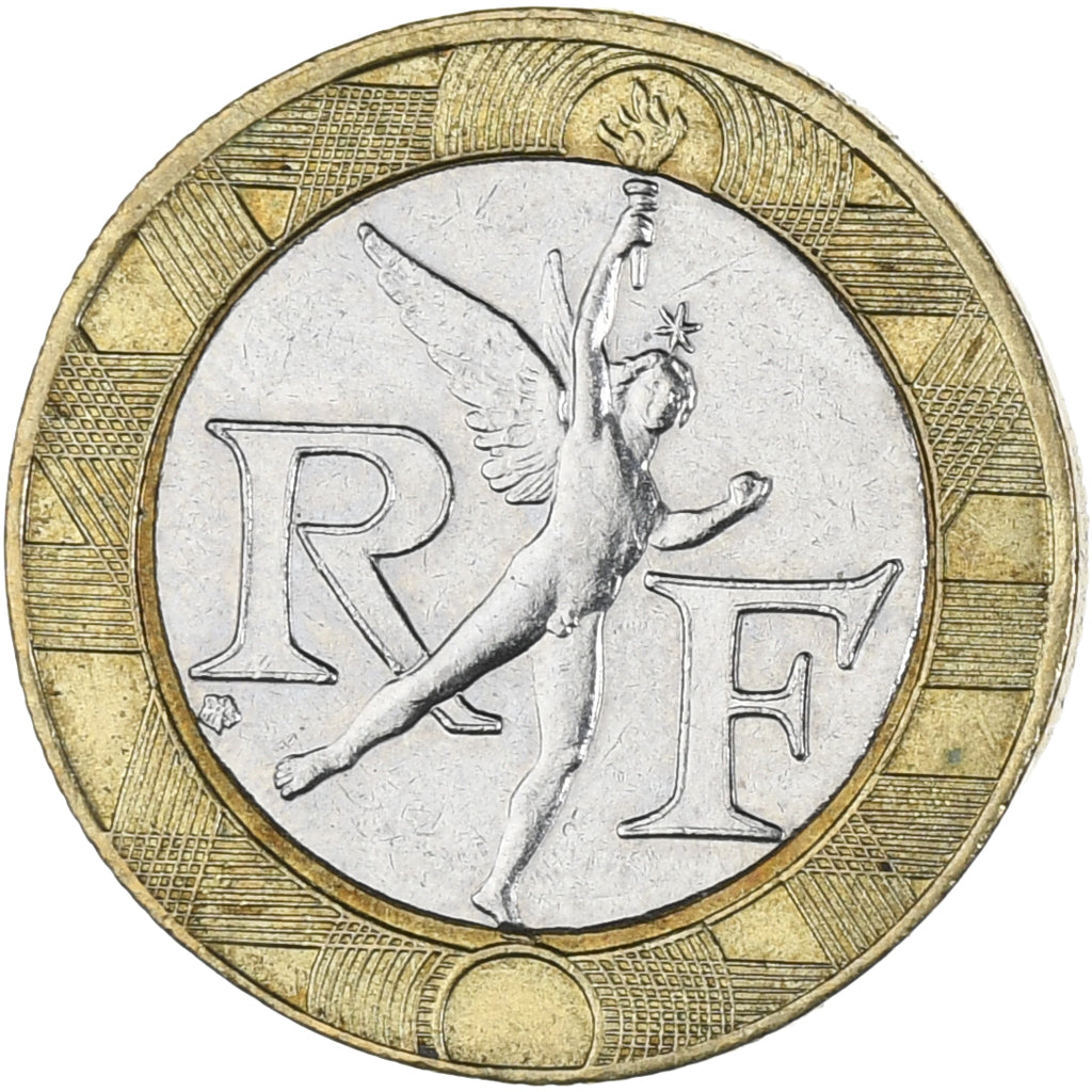 Coin, France, Génie, 10 Francs, 1990, MS(63), Bi-Metallic, KM:964.1