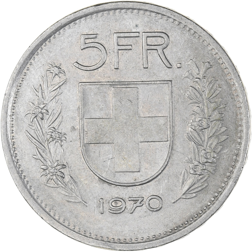 Moneta, Svizzera, 5 Francs, 1970, Bern, SPL-, Rame-nichel, KM:40a.1