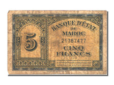 Morocco, 5 Francs, 1944, KM #24, 1944-03-01, VF(30-35)