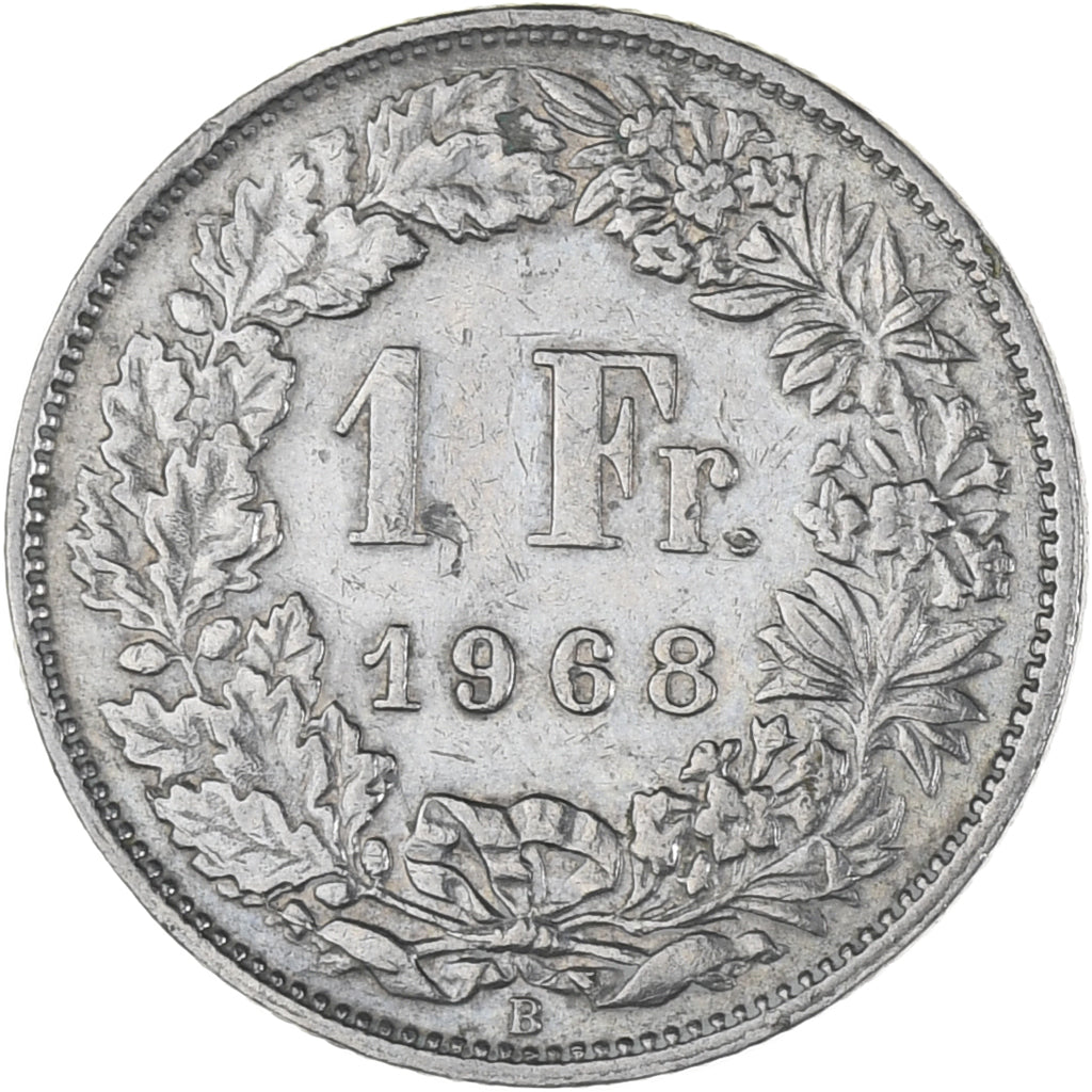 Coin, Switzerland, Franc, 1968, Bern, AU(55-58), Copper-nickel, KM:24a.1