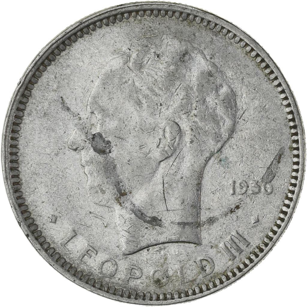 Coin, Belgium, 5 Francs, 5 Frank, 1936, EF(40-45), Nickel, KM:108