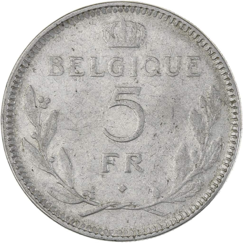 Coin, Belgium, 5 Francs, 5 Frank, 1936, EF(40-45), Nickel, KM:108