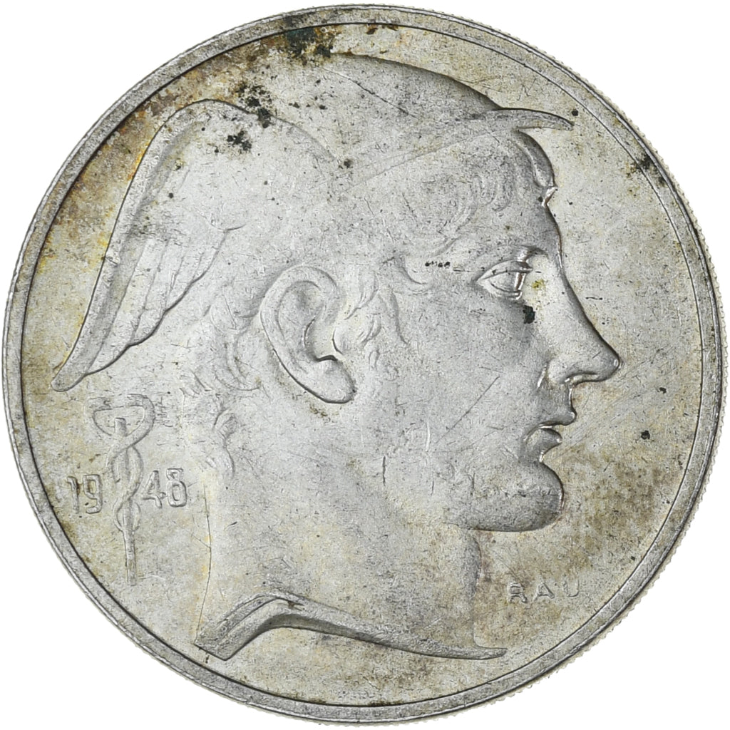 Coin, Belgium, 50 Francs, 50 Frank, 1948, EF(40-45), Silver, KM:137