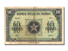 Morocco, 10 Francs, 1944, KM #25a, 1944-03-01, EF(40-45), R