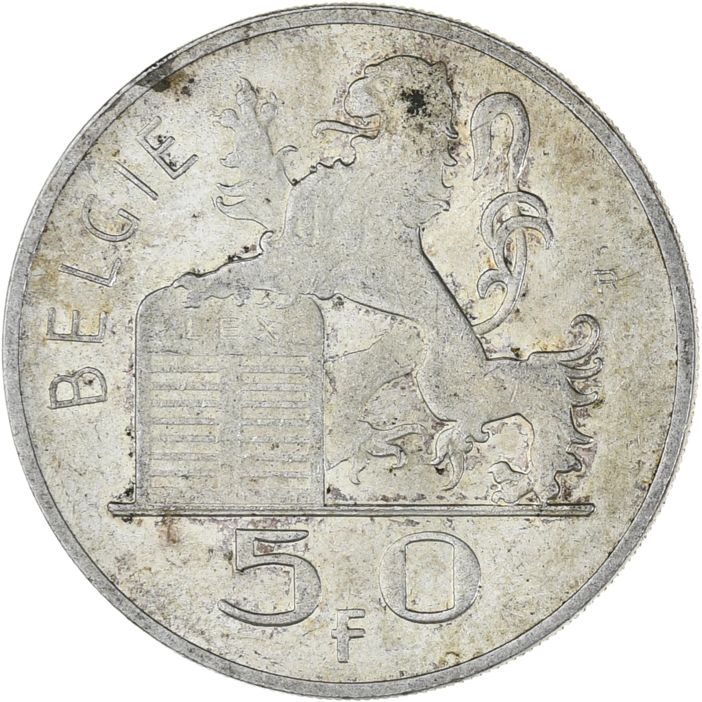 Coin, Belgium, 50 Francs, 50 Frank, 1948, EF(40-45), Silver, KM:137