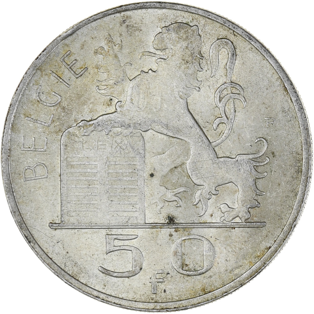 Coin, Belgium, 50 Francs, 50 Frank, 1948, AU(55-58), Silver, KM:137