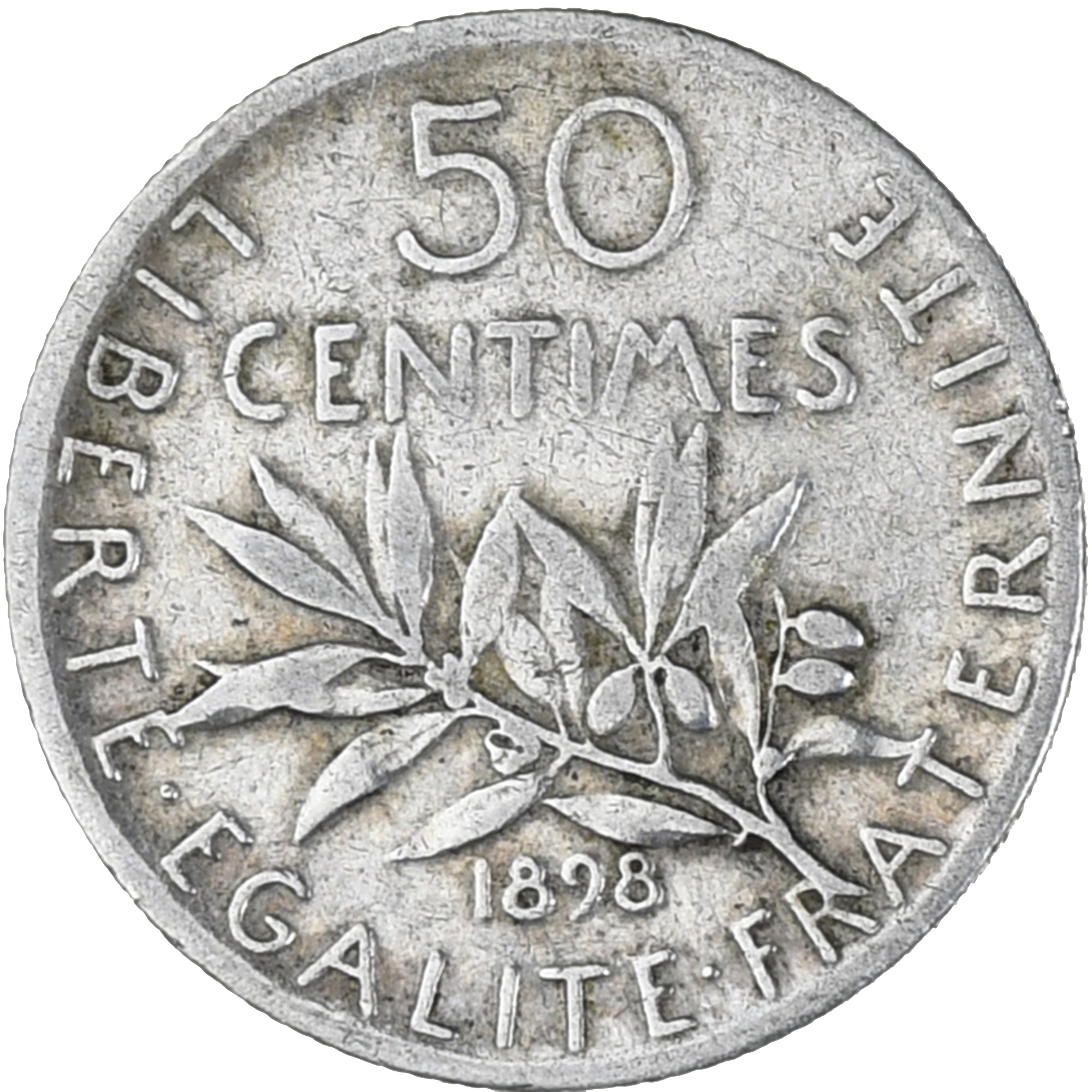 Coin, France, Semeuse, 50 Centimes, 1898, Paris, AU(55-58), Silver, KM:854