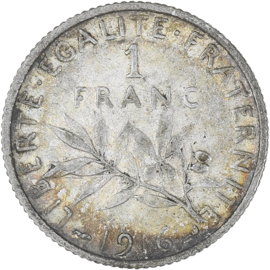 Moneda, Francia, Semeuse, Franc, 1916, Paris, MBC, Plata, KM:844.1