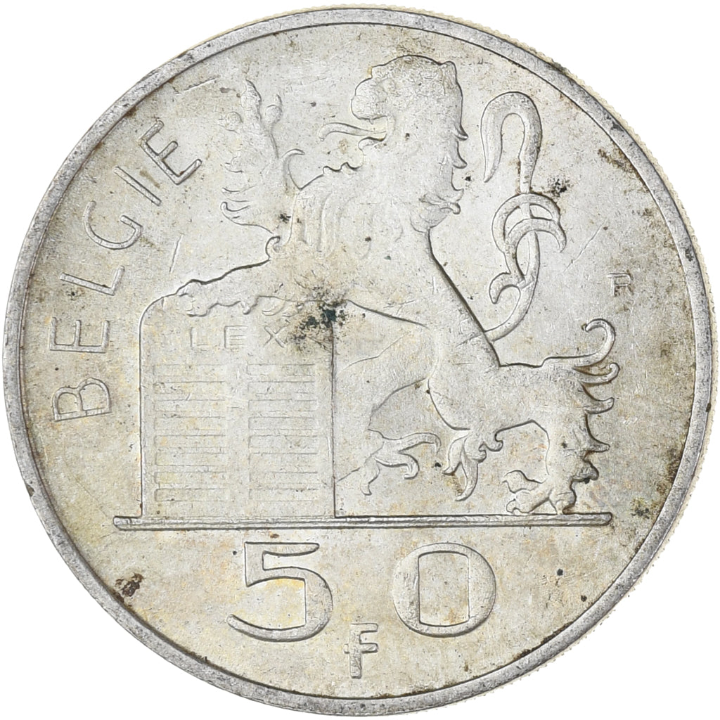 Coin, Belgium, 50 Francs, 50 Frank, 1948, EF(40-45), Silver, KM:137