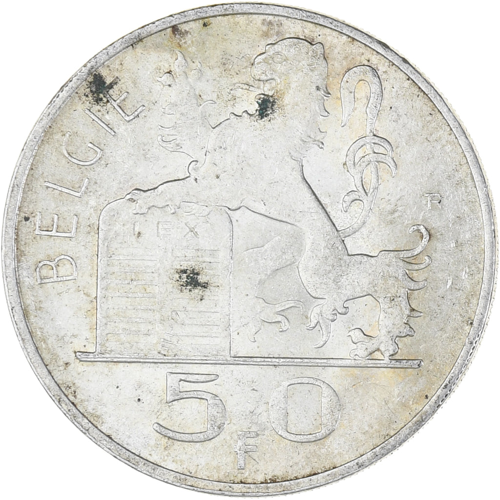 Coin, Belgium, 50 Francs, 50 Frank, 1948, EF(40-45), Silver, KM:137