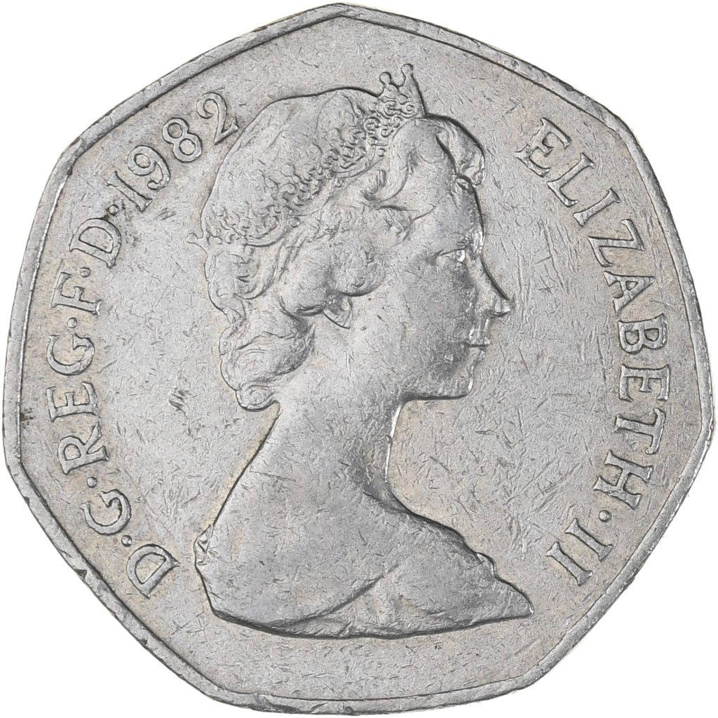 Coin, Great Britain, Elizabeth II, 50 Pence, 1982, EF(40-45), Copper-nickel