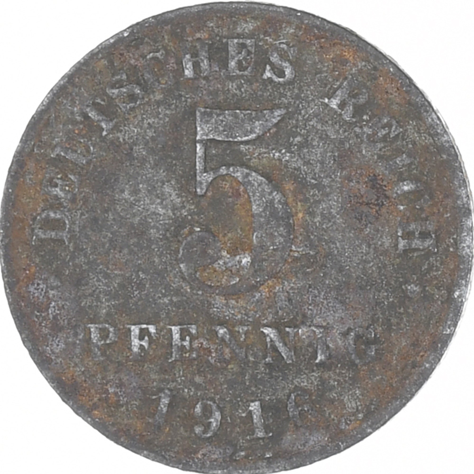 Münze, GERMANY - EMPIRE, 5 Pfennig, 1916, Berlin, SGE+, Iron, KM:19