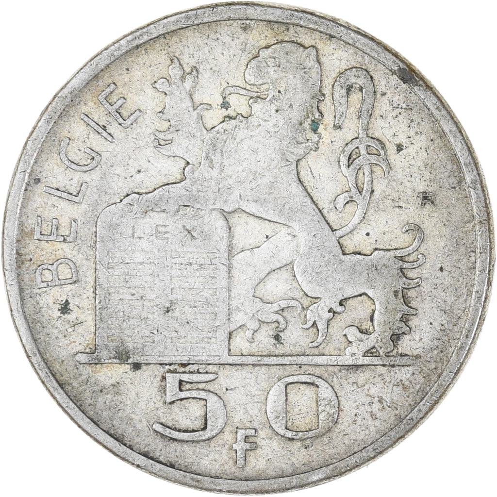 Coin, Belgium, 50 Francs, 50 Frank, 1950, EF(40-45), Silver, KM:137