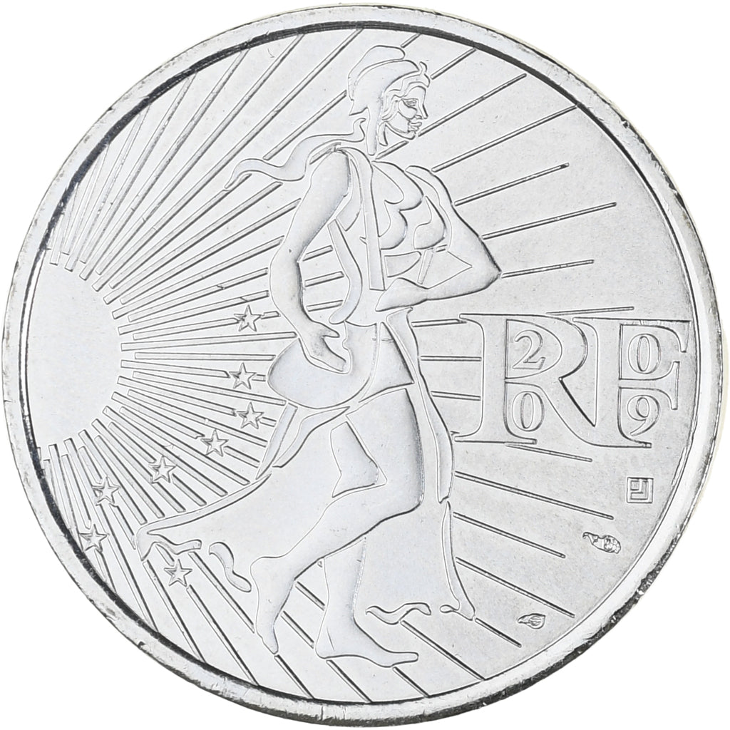 France, 10 Euro, Semeuse, 2009, MS(63), Silver, KM:1580