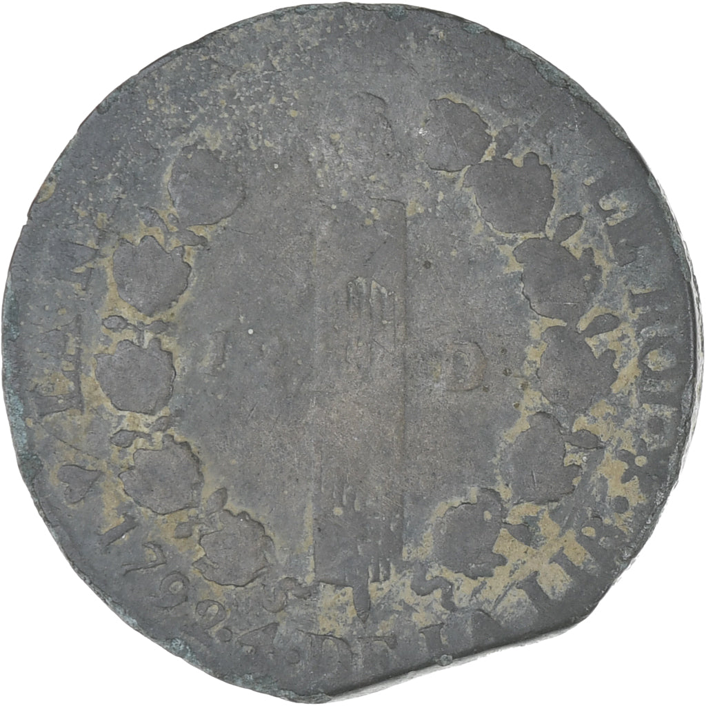 Münze, Frankreich, 12 deniers français, 12 Deniers, 1792 / AN 4, Strasbourg