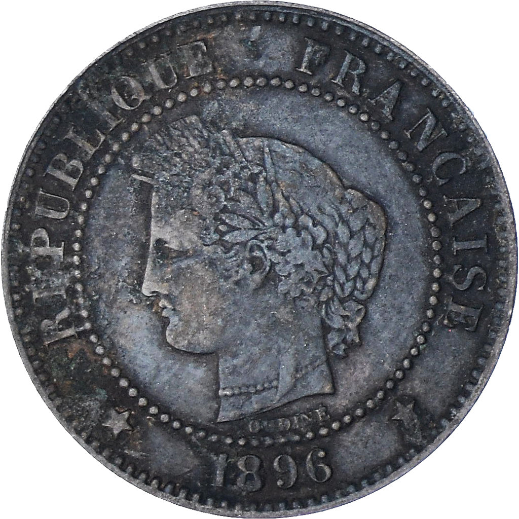Moeda, França, Cérès, 2 Centimes, 1896, Paris, VF(30-35), Bronze, KM:827.1