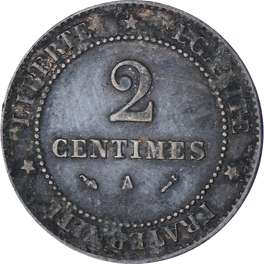 Moeda, França, Cérès, 2 Centimes, 1896, Paris, VF(30-35), Bronze, KM:827.1