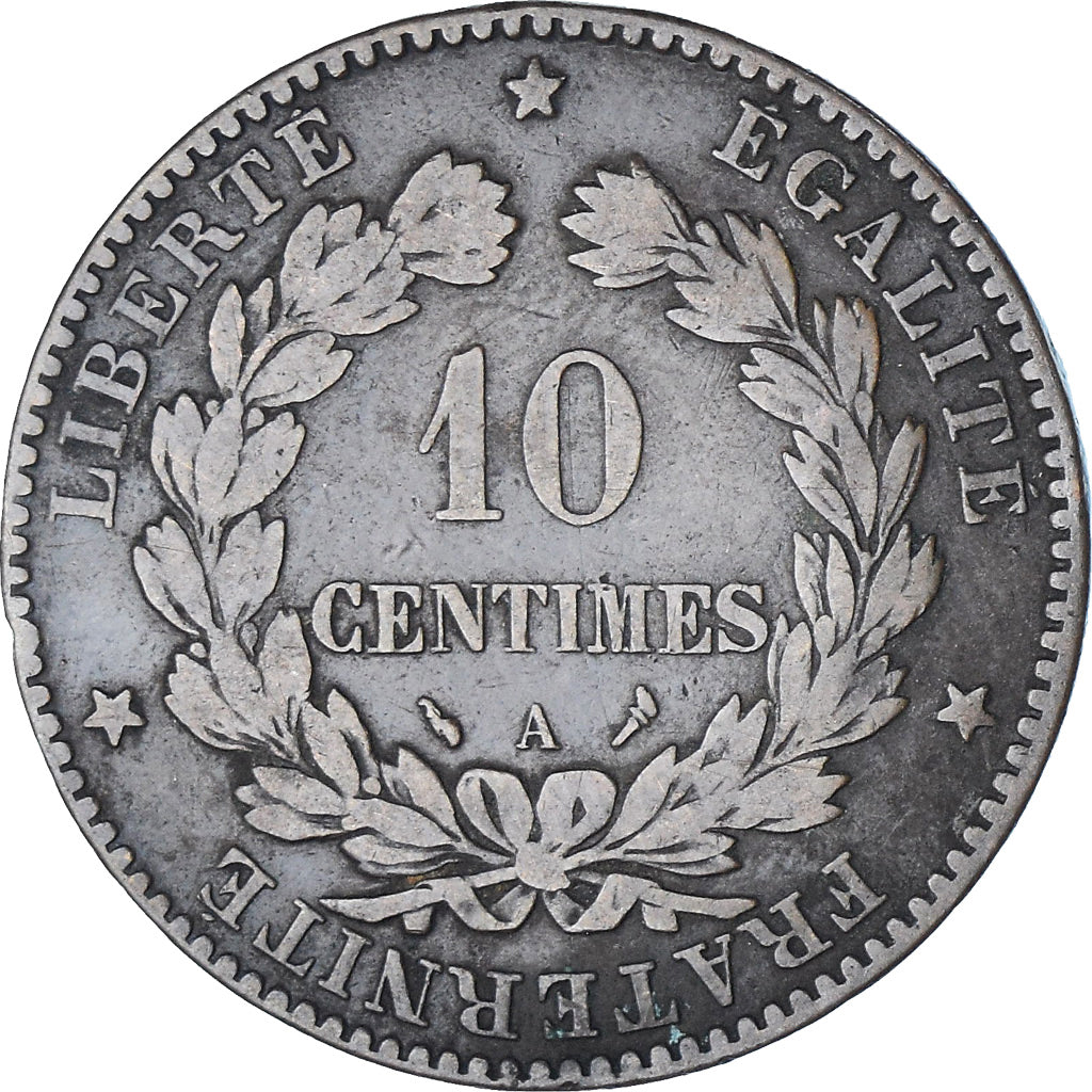 Moneta, Francia, Cérès, 10 Centimes, 1897, Paris, BB, Bronzo, KM:815.1