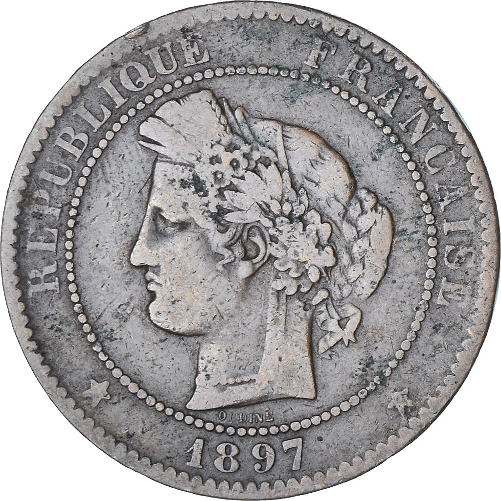 Monnaie, France, Cérès, 10 Centimes, 1897, Paris, TTB, Bronze, KM:815.1