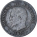 Moneda, Francia, Napoleon III, Napoléon III, 2 Centimes, 1855, Strasbourg, MBC