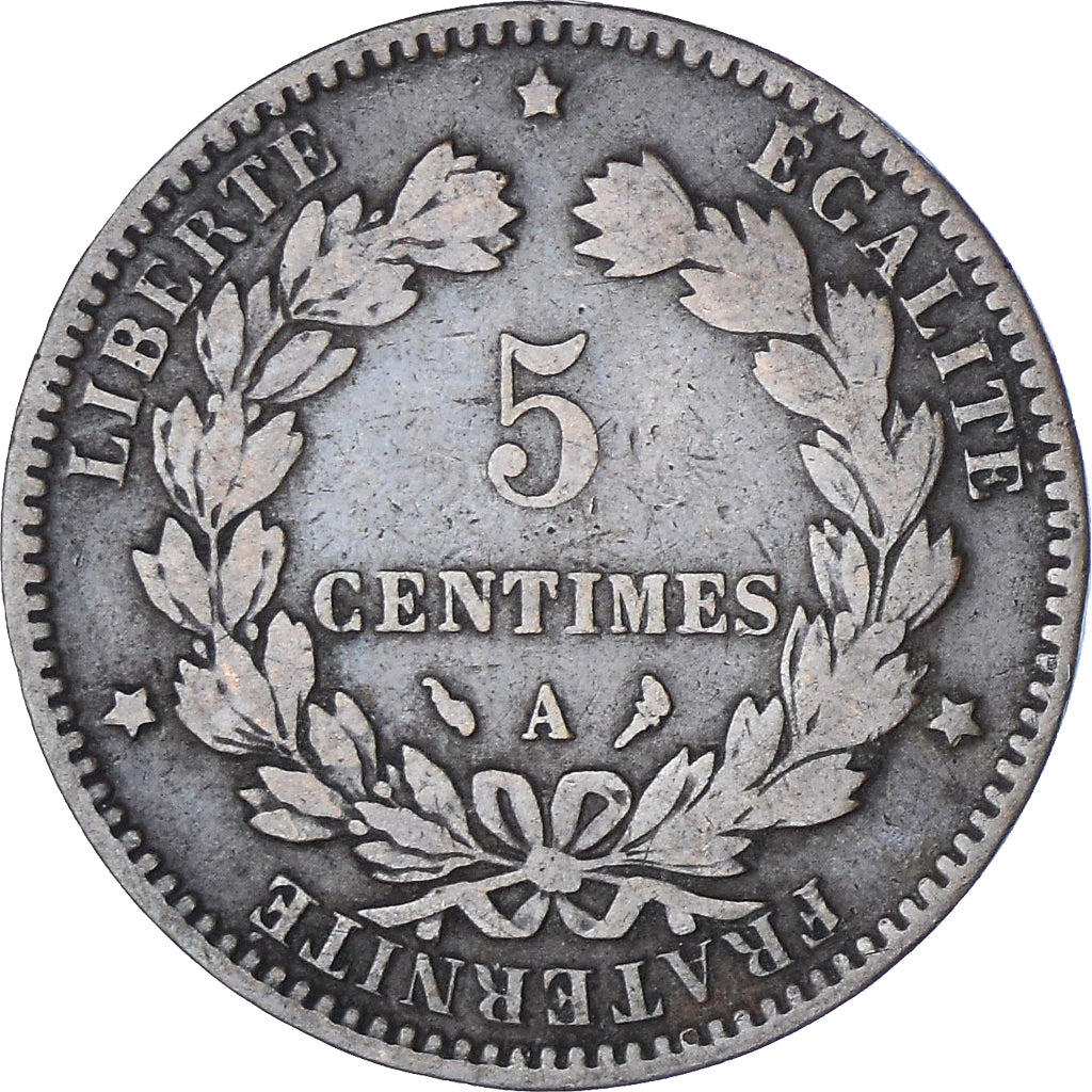 France, Cérès, 5 Centimes, 1897, Paris, VF(30-35), Bronze, KM:821.1