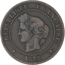 Moneta, Francia, Cérès, 5 Centimes, 1877, Bordeaux, BB, Bronzo, KM:821.2