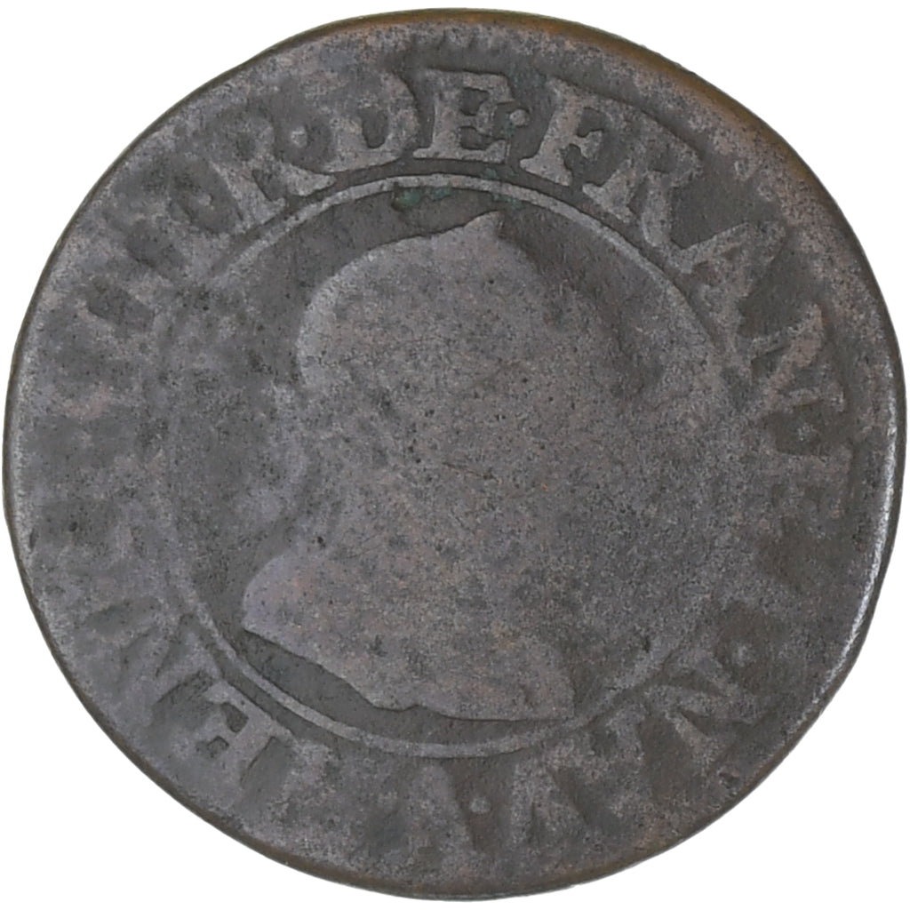 Moeda, França, Henri IV, Double Tournois, 1605, Paris, VF(30-35), Cobre