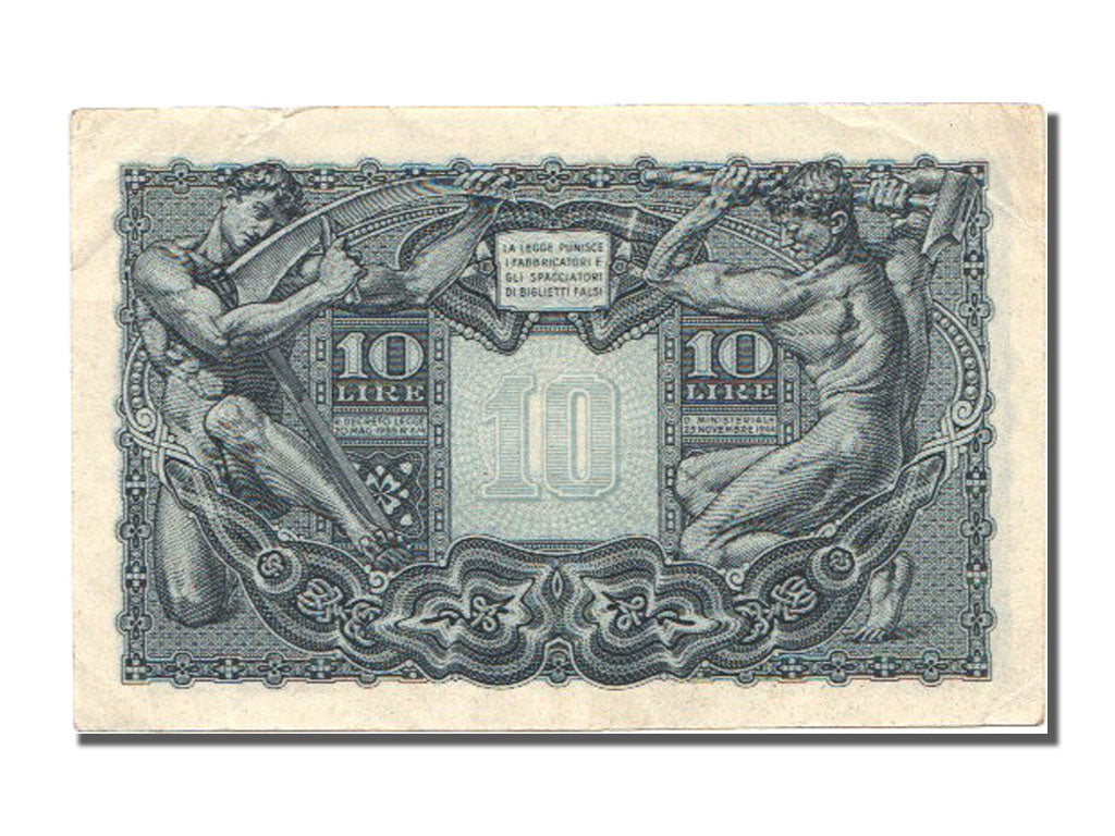 Italy, 10 Lire, 1944, KM #32c, 1944-11-23, UNC(60-62)