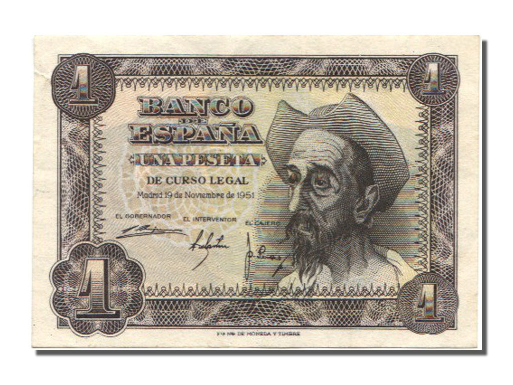 Spain, 1 Peseta, 1951, KM #139a, 1951-11-19, UNC(63), Q
